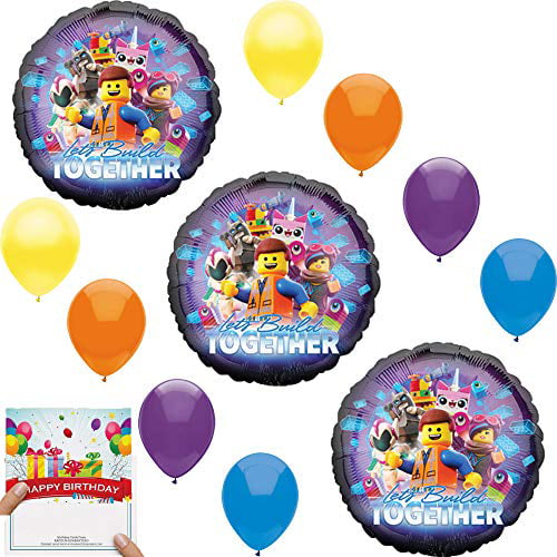 6 Themed Balloons For A Lego Superhero Happy Birthday Theme Decor Lego Movie Party Balloon Bundle 
